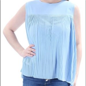 CALVIN KLEIN: pleated sleeveless blouse